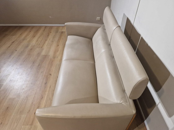 Image 1 of Leolux Goncharov 3 Seater Taupe Leather Design