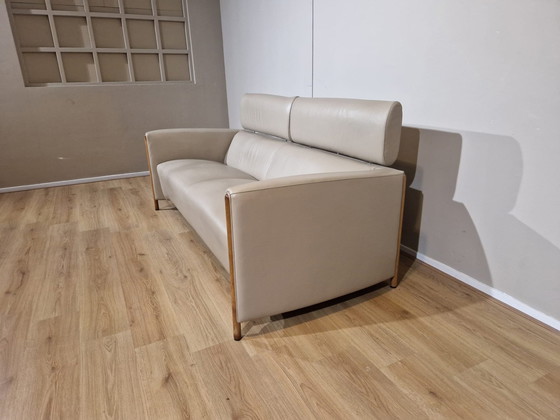 Image 1 of Leolux Goncharov 3 Seater Taupe Leather Design