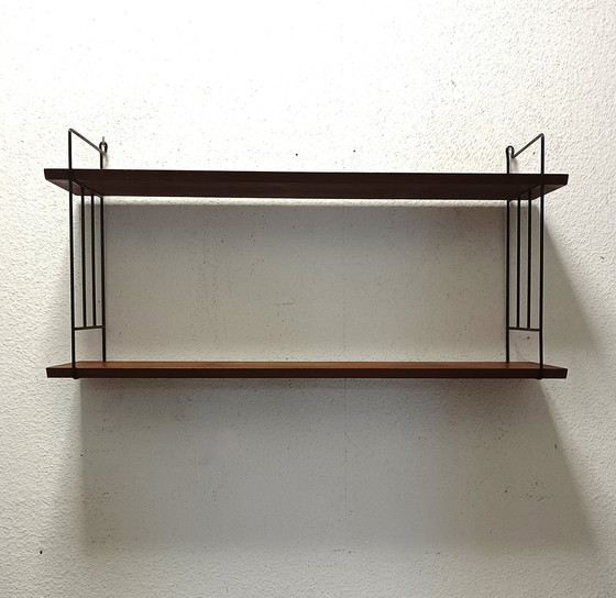 Image 1 of Fifties Wall Rack With Two Shelves