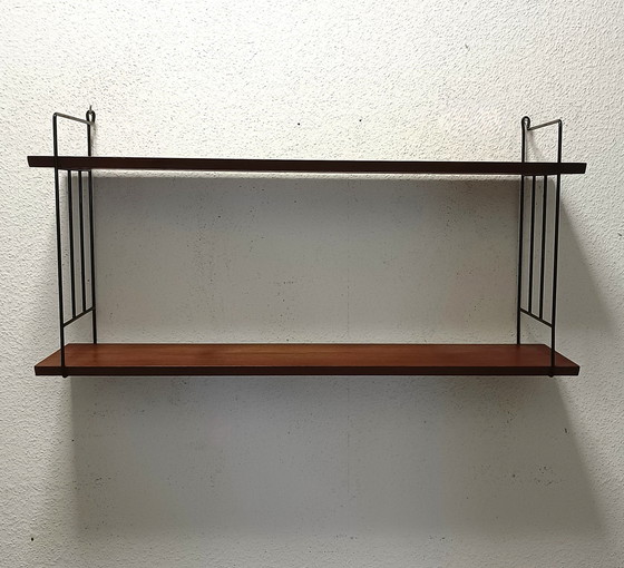 Image 1 of Fifties Wall Rack With Two Shelves