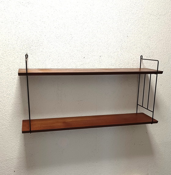 Image 1 of Fifties Wall Rack With Two Shelves