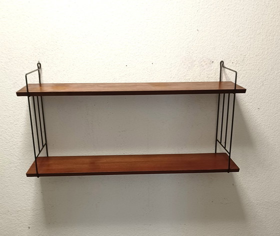 Image 1 of Fifties Wall Rack With Two Shelves