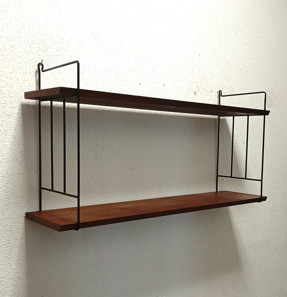 Image 1 of Fifties Wall Rack With Two Shelves