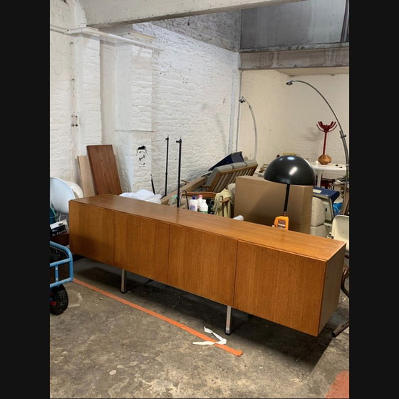 Image 1 of Vintage teak veneer sideboard with four doors, 1950-1960