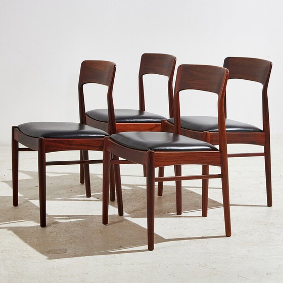 Image 1 of Set of 4 vintage model 26 rosewood dining chair by Henning Kjærnulf for Korup Stolefabrik, 1960s
