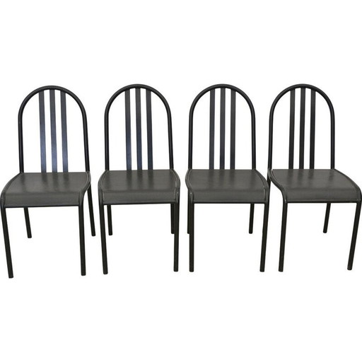 Set of 4 vintage wooden chairs by Robert Mallet Stevens