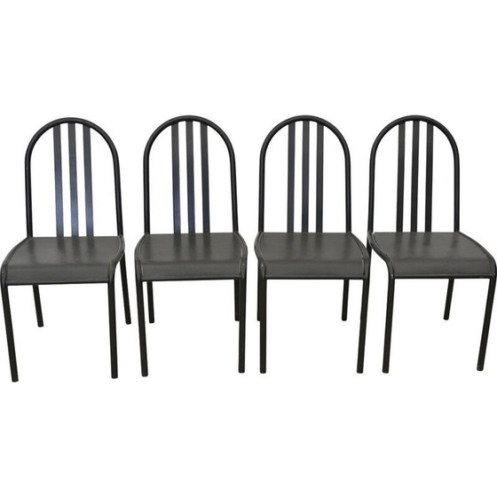 Image 1 of Set of 4 vintage wooden chairs by Robert Mallet Stevens