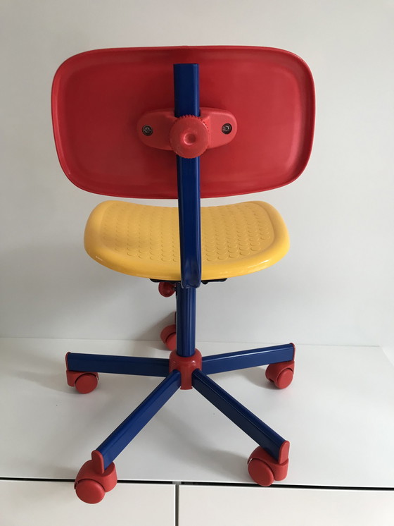Image 1 of Vintage children's desk chair Desk chair Memphis style by Knut & Marianne Hagberg -.