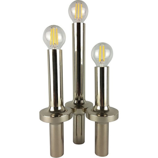 Vintage lamp in chromed metal by Gaetano Sciolari, 1970