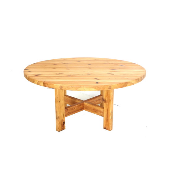 Image 1 of Large round vintage pine dining table Model RW152 designed by Roland Wilhelmsson for Karl Andersson & Söner