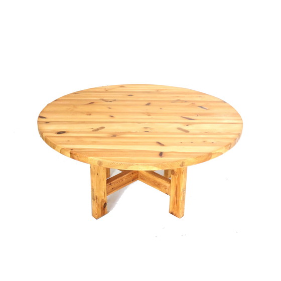 Image 1 of Large round vintage pine dining table Model RW152 designed by Roland Wilhelmsson for Karl Andersson & Söner