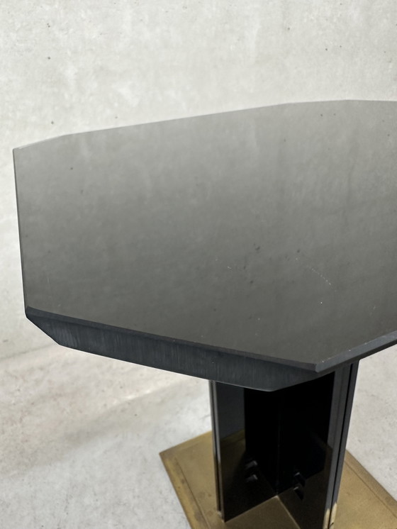 Image 1 of Table basse / table d'appoint Hollywood regency noir et or