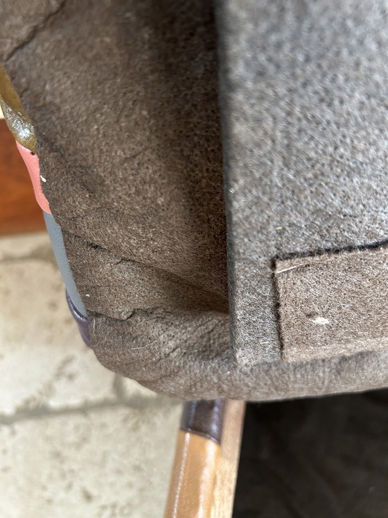 Image 1 of Pouf /Coffre "Arlequin" Patchwork De Cuir Swiss Made 1970