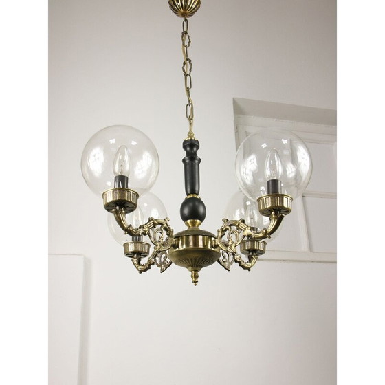 Image 1 of Vintage brass chandelier
