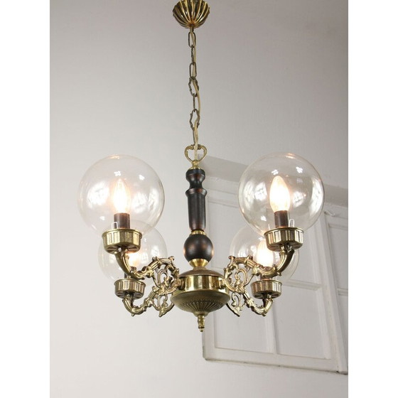 Image 1 of Vintage brass chandelier
