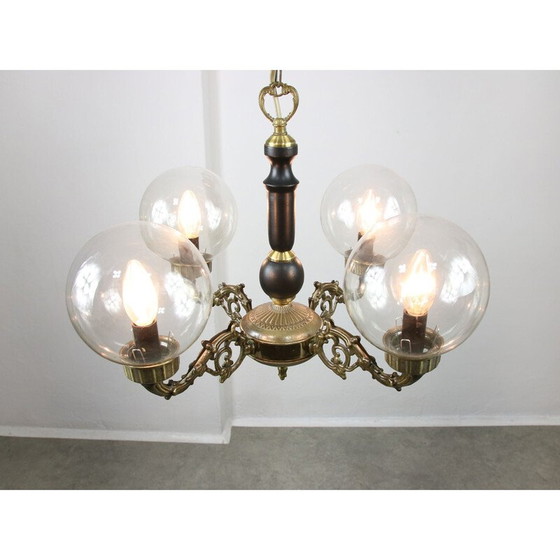 Image 1 of Vintage brass chandelier
