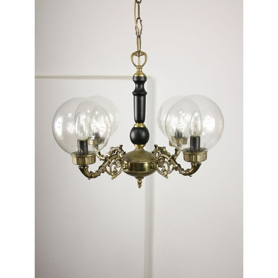 Image 1 of Vintage brass chandelier