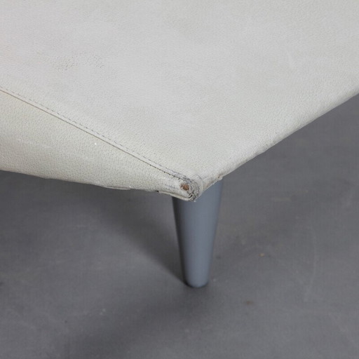 Vintage leatherette sofa with painted wood legs, 1980