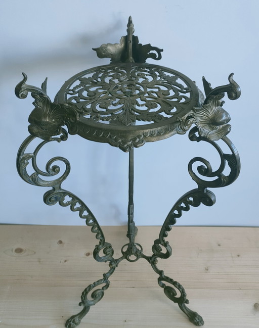 Art Nouveau Style Side Table Plant Table (Brass/Bronze)