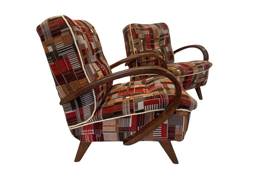 2x Jindrich Halabala lounge chair - rouge brun