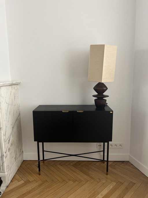 Buffet cabinet minimal black with high legs