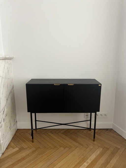 Buffet cabinet minimal black with high legs