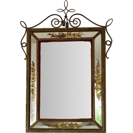 Image 1 of Specchio vintage in ferro battuto di René Prou, 1940