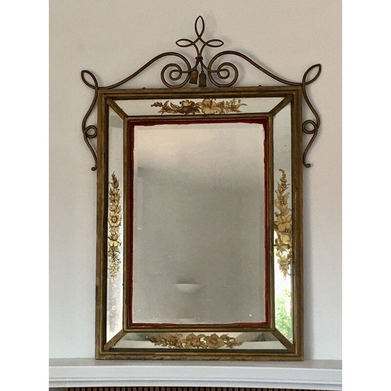 Image 1 of Specchio vintage in ferro battuto di René Prou, 1940