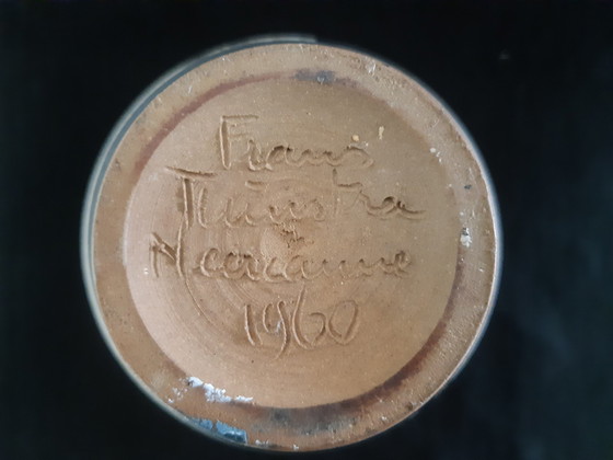 Image 1 of Jarrón esgrafiado realizado a mano, firmado y fechado (1960) por Frans Tuinsta.