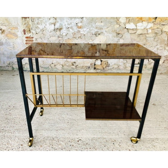 Image 1 of Vintage console with storage on wheels, 1970