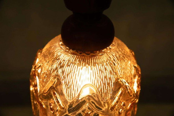 Image 1 of Brutalist glass pendant lights 70s, vintage Swedish pendant