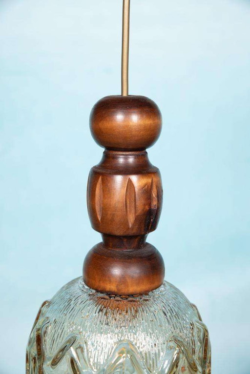 Lampes suspendues en verre brutalistes des années 70, lampes suspendues suédoises vintage