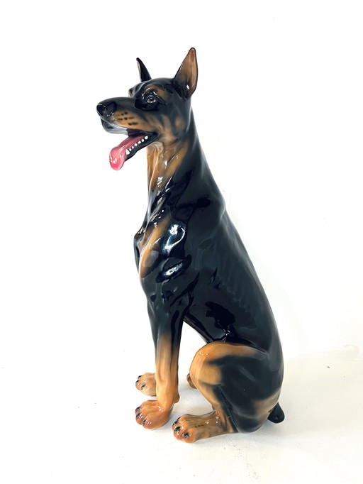 Vintage Italian Ceramic Dobermann Pinscher '60s