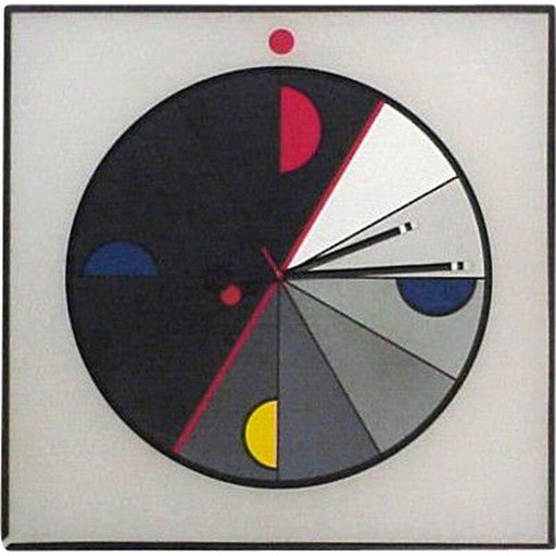 Vintage clock by Kurt B.Del banco for Acerbis kloks Morphos, Italy 1980
