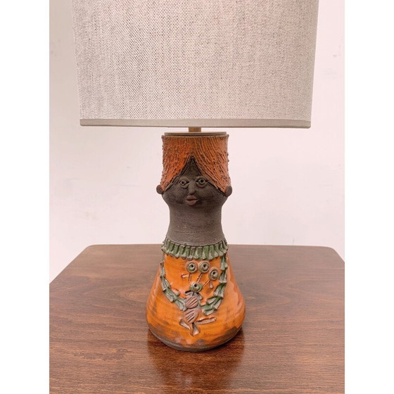 Image 1 of Lampada da tavolo vintage in ceramica di Thérèse Bataille Dour, Belgio