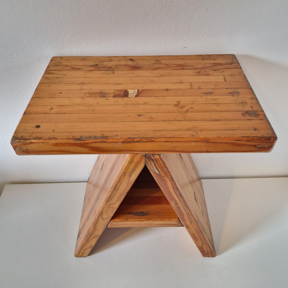 Image 1 of 70'S 80'S Pine Wooden Plant Table Stool