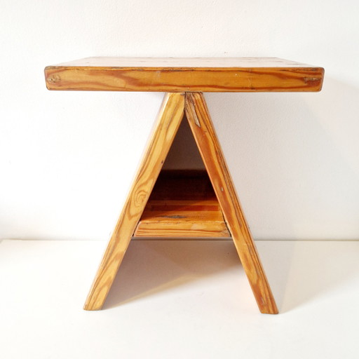 70'S 80'S Pine Wooden Plant Table Stool