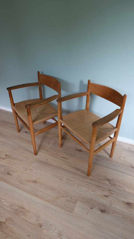 Image 1 of 2X Ch37 Dining Chair Carl Hansen & Son Designed By Hans J. Wegner