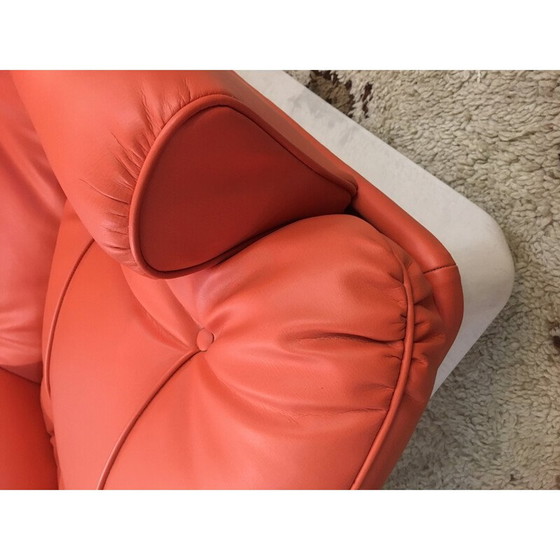 Image 1 of vintage "Orchid" armchair in fiberglass and orange skai by Michel Cadestin for Airborne