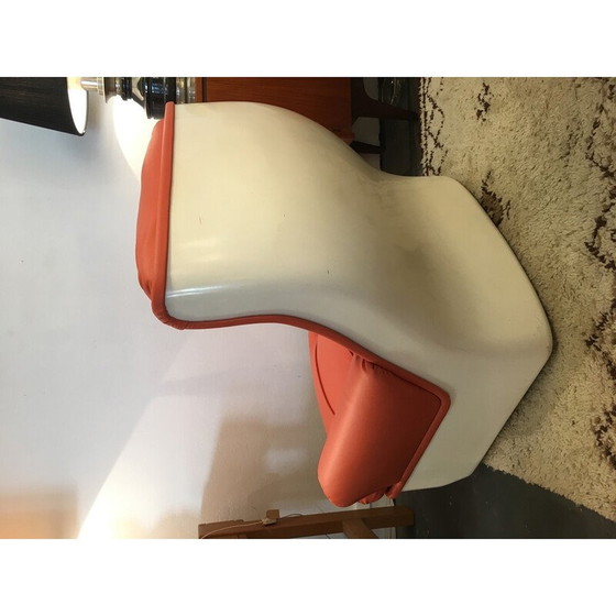 Image 1 of vintage "Orchid" armchair in fiberglass and orange skai by Michel Cadestin for Airborne