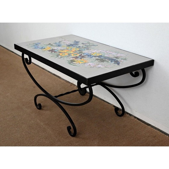 Image 1 of Vintage wrought iron coffee table by Isabelle Delcourt, 1960