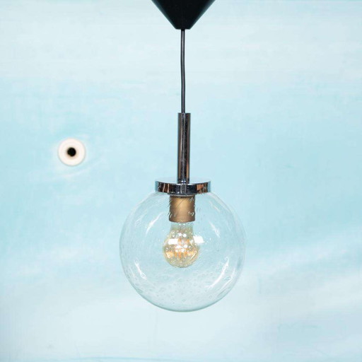 Space age drop glass globe lamp, vintage design globe lamp