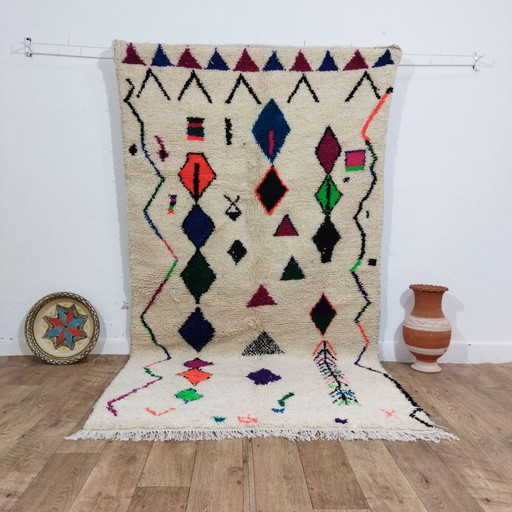 Moroccan Berber carpet in multicolored wool - Tappeto Berbero Marocchino Multicolore In Lana