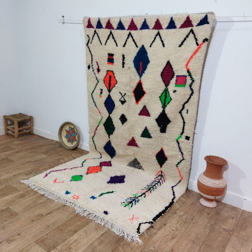 Moroccan Berber carpet in multicolored wool - Tappeto Berbero Marocchino Multicolore In Lana