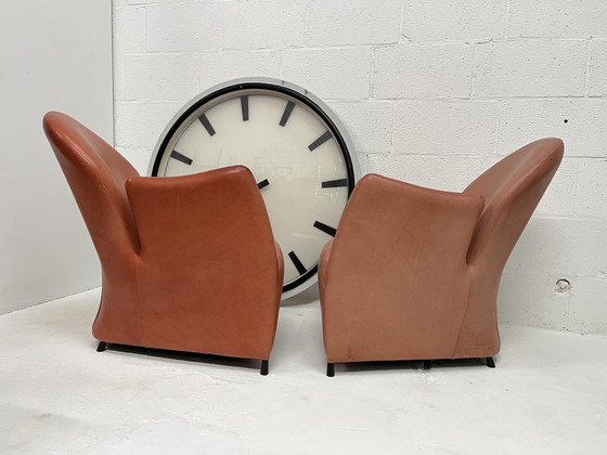 Image 1 of Set Of 2 Postmodern Leather Armchairs