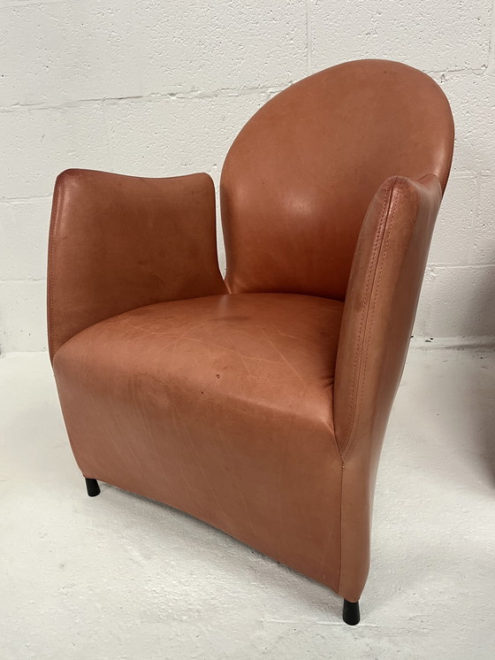 Image 1 of Set Of 2 Postmodern Leather Armchairs