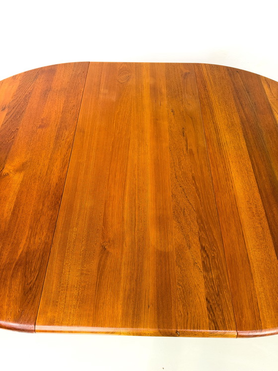 Image 1 of Danish Round Extendable Dining Table in Teak by Korup, 1980s