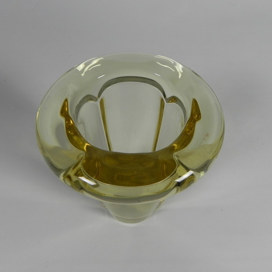 Image 1 of Vase Art Déco en verre épais à bord renversé, années 1930