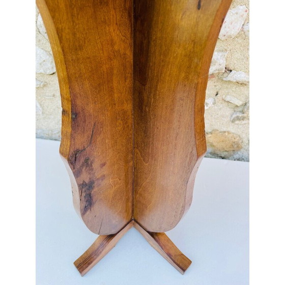 Image 1 of Vintage art deco walnut plant stand, 1940