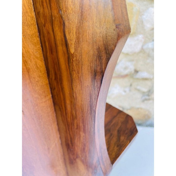 Image 1 of Vintage art deco walnut plant stand, 1940
